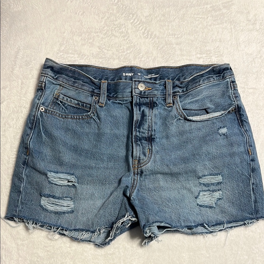 Old Navy Blue Jean Shorts Distressed Cut-Off